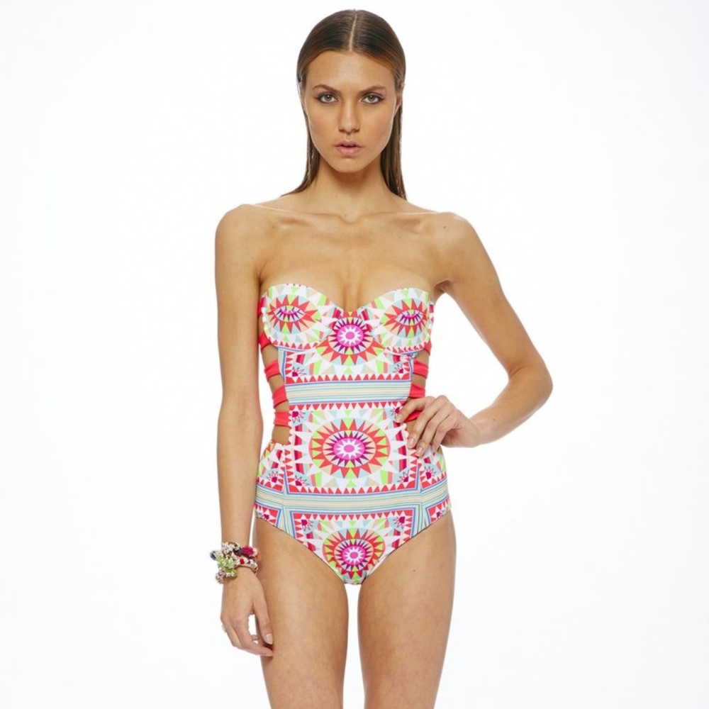 Mara Hoffman Strappy Bustier One Piece Bathingsuit